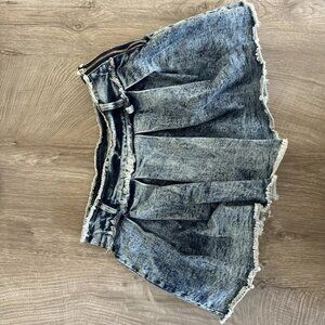Tractr Girls Distressed Cutoff Jean Denim Skirt/skort Worn Once Nordstrom S10
